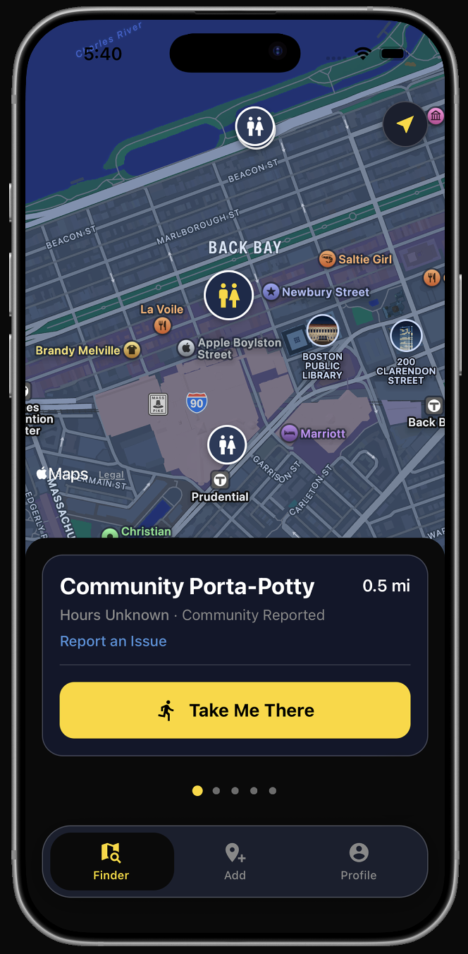 RunRelief app screenshot